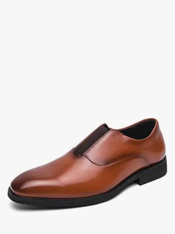 Men's Slip On Loafer Platform Square Toe PU Loafer Shoes For Wedding Prom