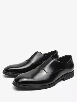 Men's Slip On Loafer Platform Square Toe PU Loafer Shoes For Wedding Prom