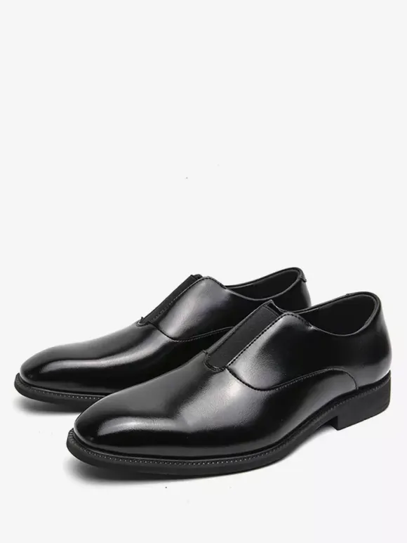 Men's Slip On Loafer Platform Square Toe PU Loafer Shoes For Wedding Prom