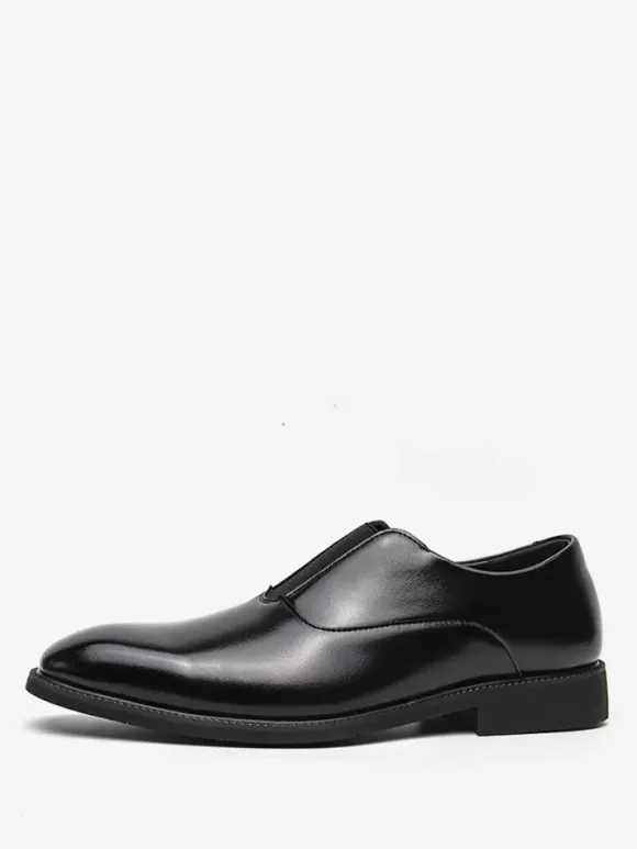 Men's Slip On Loafer Platform Square Toe PU Loafer Shoes For Wedding Prom