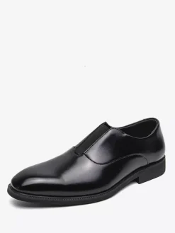 Men's Slip On Loafer Platform Square Toe PU Loafer Shoes For Wedding Prom