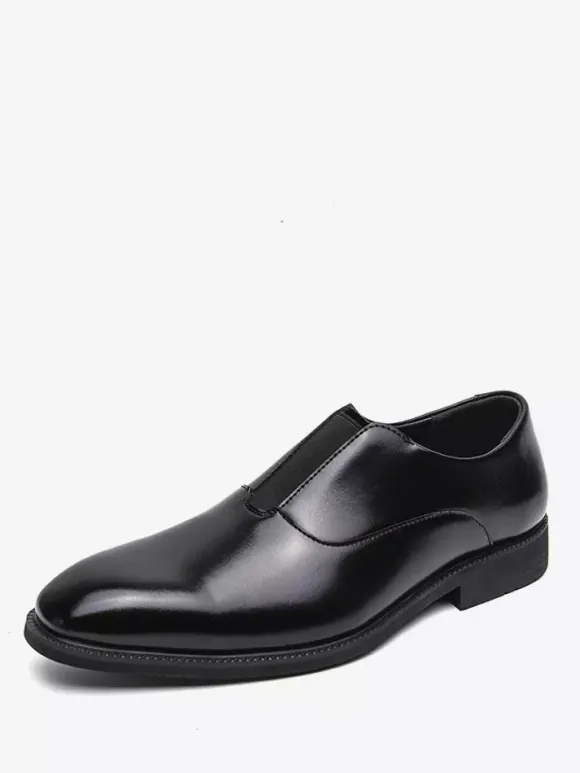 Men's Slip On Loafer Platform Square Toe PU Loafer Shoes For Wedding Prom