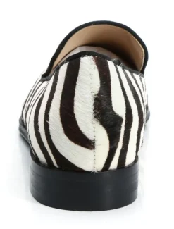Mens Slip On Loafer Prom Party Wedding Shoes Zebra Print Round Toe Casual Prom Party Wedding Shoes