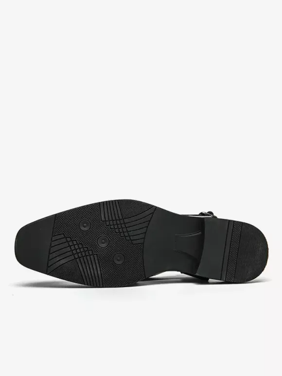 Men's Slip On Loafer Slippers Sling-Back Square Toe PU Loafer Shoes