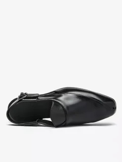 Men's Slip On Loafer Slippers Sling-Back Square Toe PU Loafer Shoes