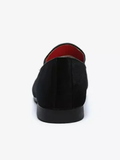 Mens Slip On Loafer Velvet Metal Decoration Suede Shoes