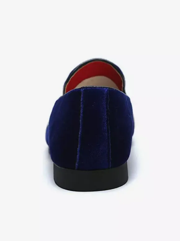 Mens Slip On Loafer Velvet Metal Decoration Suede Shoes