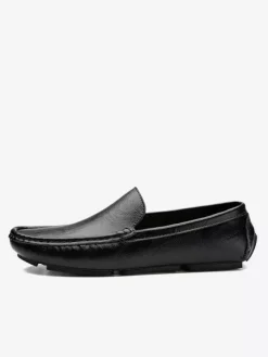 Mens Slip-on Loafers Spike Faux Leather Deck Shoes Lightweight Slip Resistant Flexible Penny Shoes