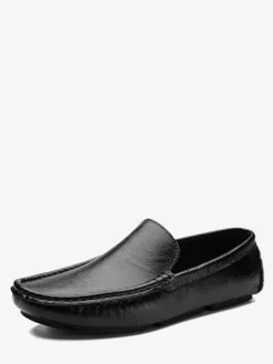 Mens Slip-on Loafers Spike Faux Leather Deck Shoes Lightweight Slip Resistant Flexible Penny Shoes