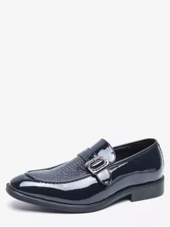 Mens Slip-On Monk Loafer Casual Dress Shoes Black Wedding Formal Work Pointed Toe Men Tuxedo Shoes