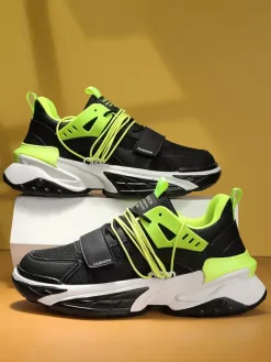 Mens Sneakers Breathable Platform Chunky Slip-on Casual Lace-Ups Running Shoes
