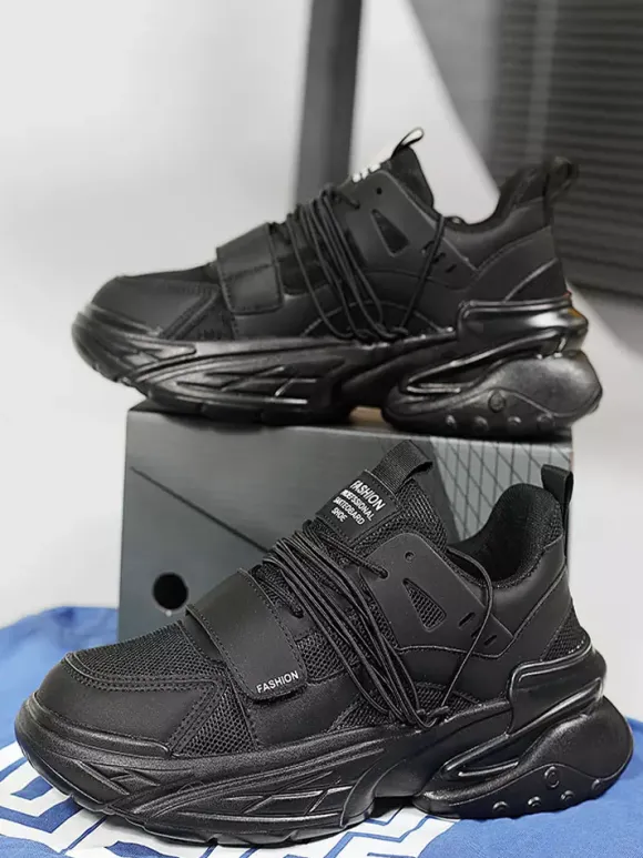 Mens Sneakers Breathable Platform Chunky Slip-on Casual Lace-Ups Running Shoes