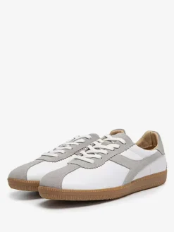 Mens Sneakers Cozy Cowhide Round Toe Color Block Basket Sport Shoes