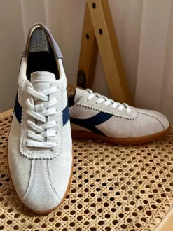 Mens Sneakers Cozy Cowhide Round Toe Color Block Basket Sport Shoes
