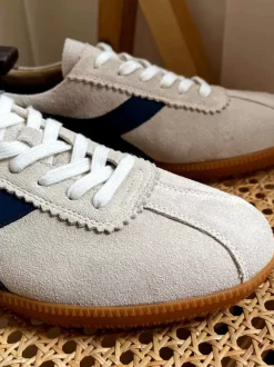 Mens Sneakers Cozy Cowhide Round Toe Color Block Basket Sport Shoes