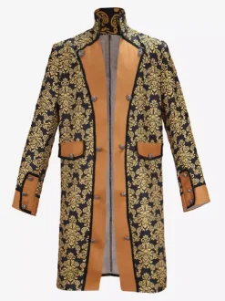 Mens Steampunk Button Down Jacket Vintage Jacket Gothic Frock Coat Tailcoat
