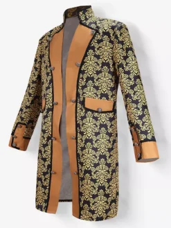 Mens Steampunk Button Down Jacket Vintage Jacket Gothic Frock Coat Tailcoat