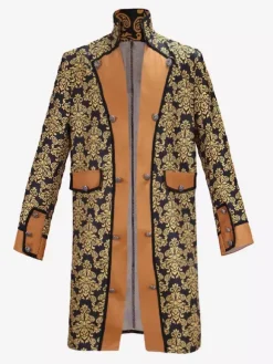 Mens Steampunk Button Down Jacket Vintage Jacket Gothic Frock Coat Tailcoat