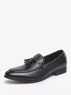 Men's Tassel Loafer Shoes Round Toe Slip On Comfy Loafer Shoes For Wedding Prom
