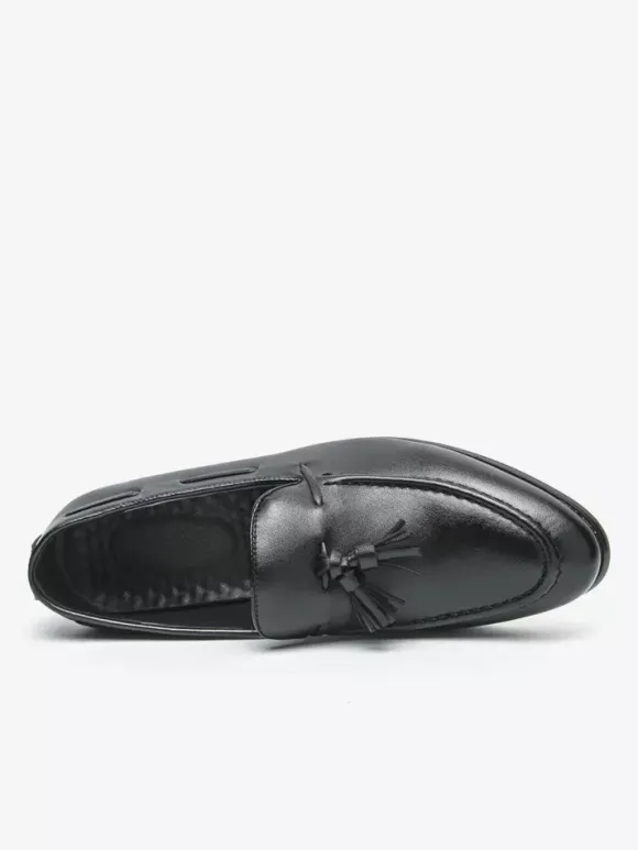Men's Tassel Loafer Shoes Round Toe Slip On Comfy Loafer Shoes For Wedding Prom