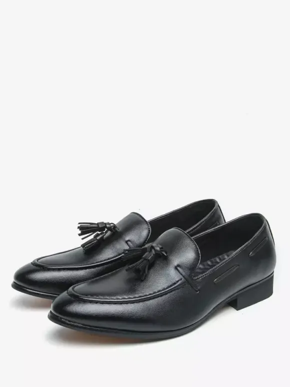 Men's Tassel Loafer Shoes Round Toe Slip On Comfy Loafer Shoes For Wedding Prom