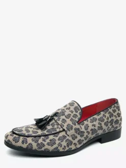 Mens Tassel Loafers Slip-on Penny Shoes Decoration Fashion Breathable White Beaded Formal Wear Casual Shoes