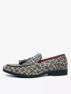 Mens Tassel Loafers Slip-on Penny Shoes Decoration Fashion Breathable White Beaded Formal Wear Casual Shoes