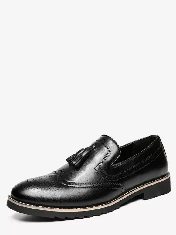 Mens Tassel Loafers Slip-on Decorate Penny Shoes Non Slip Low Heels Breathable Casual Shoes