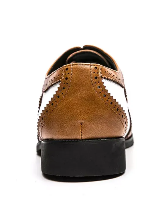 Men's Two Tone Brown Brogue Oxfords Wedding Dress Prom Shoes