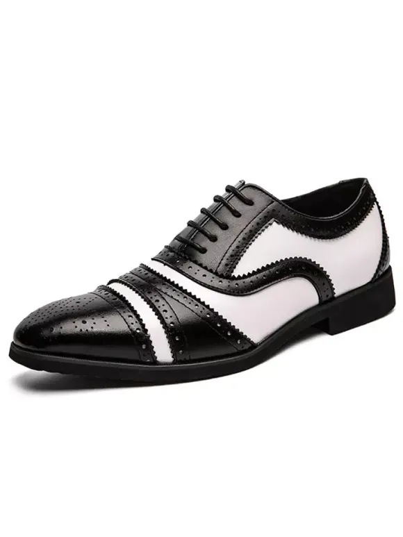 Men's Two Tone Brown Brogue Oxfords Wedding Dress Prom Shoes
