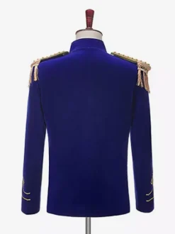 Mens Victorian Retro Royal Court Costumes Navy Military Band Uniforms Sailor Performance Suit