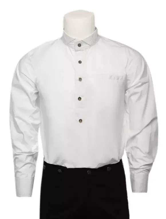 Men's Vintage Costume Victorian White Shirt Retro Costume Top