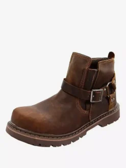 Men's Work Boots Chelsea Boots Cowhide Classic Coffee Brown Ankle Short Boots