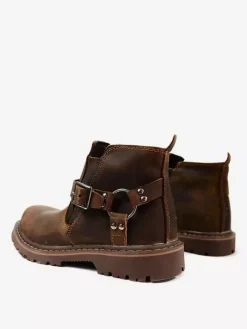 Men's Work Boots Chelsea Boots Cowhide Classic Coffee Brown Ankle Short Boots