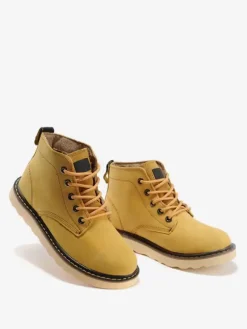 Men's Work Boots Cowhide Casual Coffee Brown Ankle Short Boots