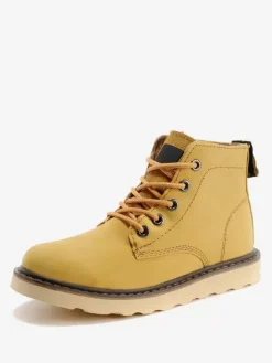 Men's Work Boots Cowhide Classic Yellow Short Ankle Boots