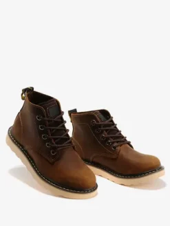 Men's Work Boots Cowhide Classic Yellow Short Ankle Boots