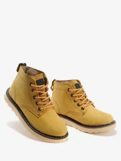 Men's Work Boots Cowhide Classic Yellow Short Ankle Boots