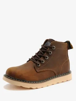 Men's Work Boots Cowhide Classic Yellow Short Ankle Boots