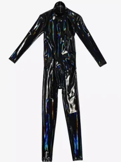 Men's Zentai Catsuit Ammonia Full Cover Bodysuit Patent Leather Jumpsuits