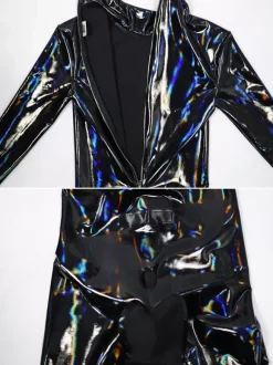 Men's Zentai Catsuit Ammonia Full Cover Bodysuit Patent Leather Jumpsuits