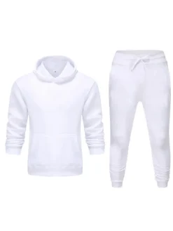 Men's Activewear 2-Piece Long Sleeves Hooded Grey