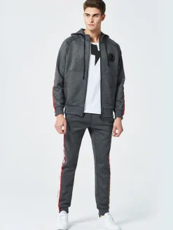Men's Activewear 2-Piece Long Sleeves Hooded Deep Gray