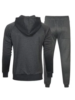 Men's Activewear 2-Piece Long Sleeves Hooded Deep Gray