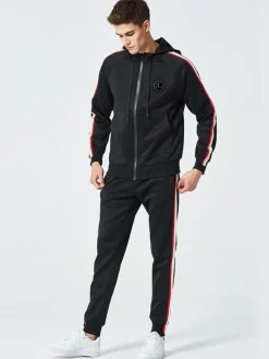 Men's Activewear 2-Piece Long Sleeves Hooded Deep Gray