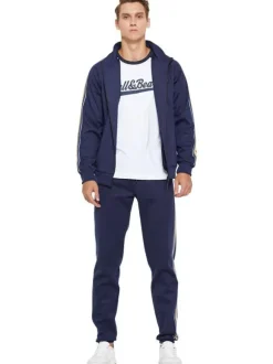 Men's Activewear 2-Piece Printed Long Sleeves Portrait Neck White