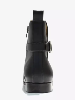 Men's Ankle Boots Black Pu Leather Round Toe Buckle Back Strap Dress Chelsea Boots