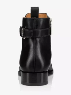 Men's Ankle Boots Black Pu Leather Round Toe Buckle Back Strap Dress Chelsea Boots