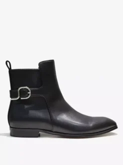 Men's Ankle Boots Black Pu Leather Round Toe Buckle Back Strap Dress Chelsea Boots