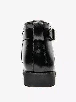 Mens Ankle Boots Leather Pointed Toe Adjustable Buckle Inner Zipper Business Boots